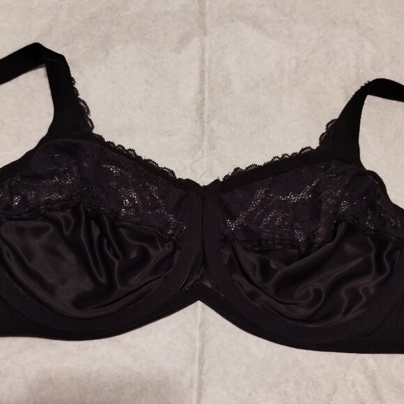 38D BLACK Lilyette COMFORT Lace Minimizer #0428 UNDERWIRE BRA - Picture 3 of 5